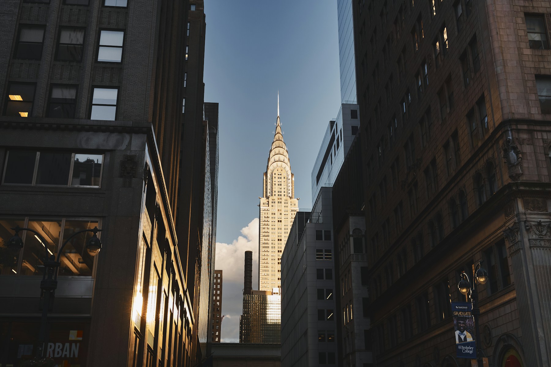 The Art Deco crown of the Chrysler Building above Manhattan